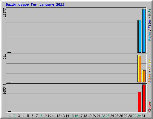 Daily usage for January 2022