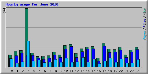 Hourly usage for June 2016