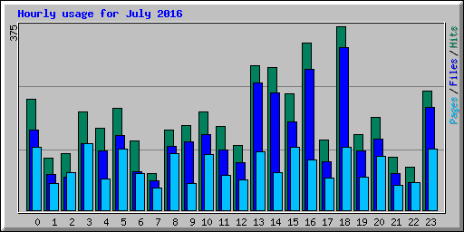 Hourly usage for July 2016