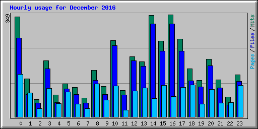 Hourly usage for December 2016