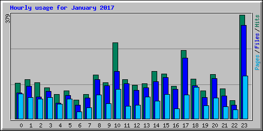 Hourly usage for January 2017