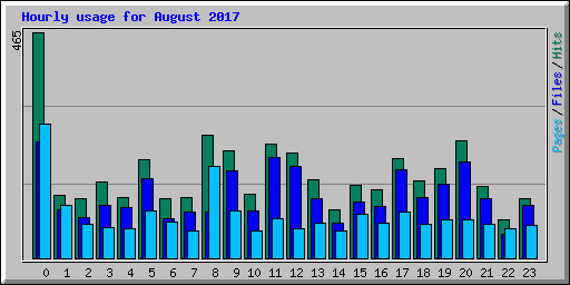 Hourly usage for August 2017