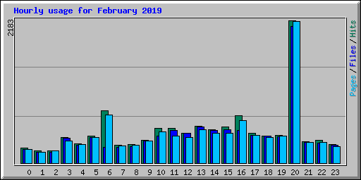 Hourly usage for February 2019