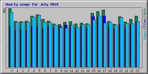 Hourly usage for July 2019