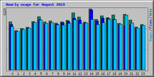 Hourly usage for August 2019