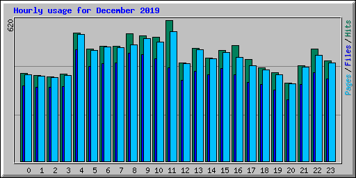 Hourly usage for December 2019