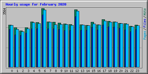 Hourly usage for February 2020