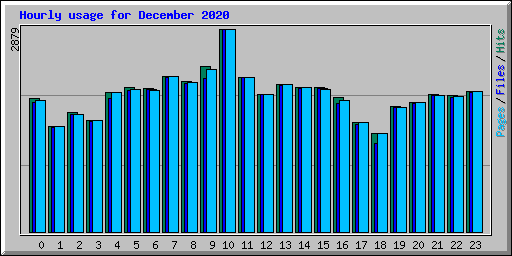 Hourly usage for December 2020