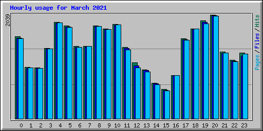 Hourly usage for March 2021