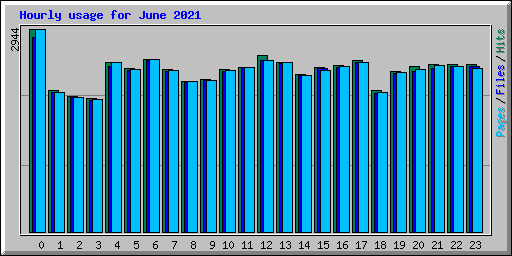 Hourly usage for June 2021