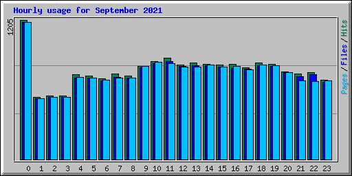 Hourly usage for September 2021