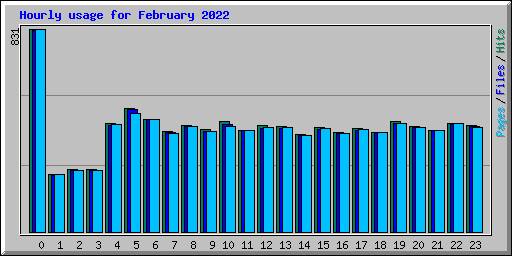 Hourly usage for February 2022